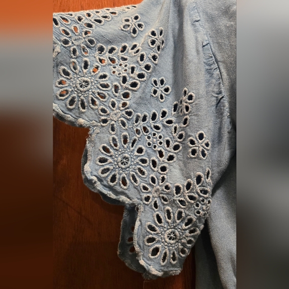 Style Envy soft jean/suede like feminine top szL/M - Picture 3 of 6